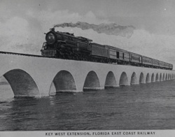 For more than two decades after the railroad's 1912 completion, it carried passengers to the Keys and Key West, affording them a breathtaking sense of steaming across the open ocean. Photo courtesy of Monroe County Public Library